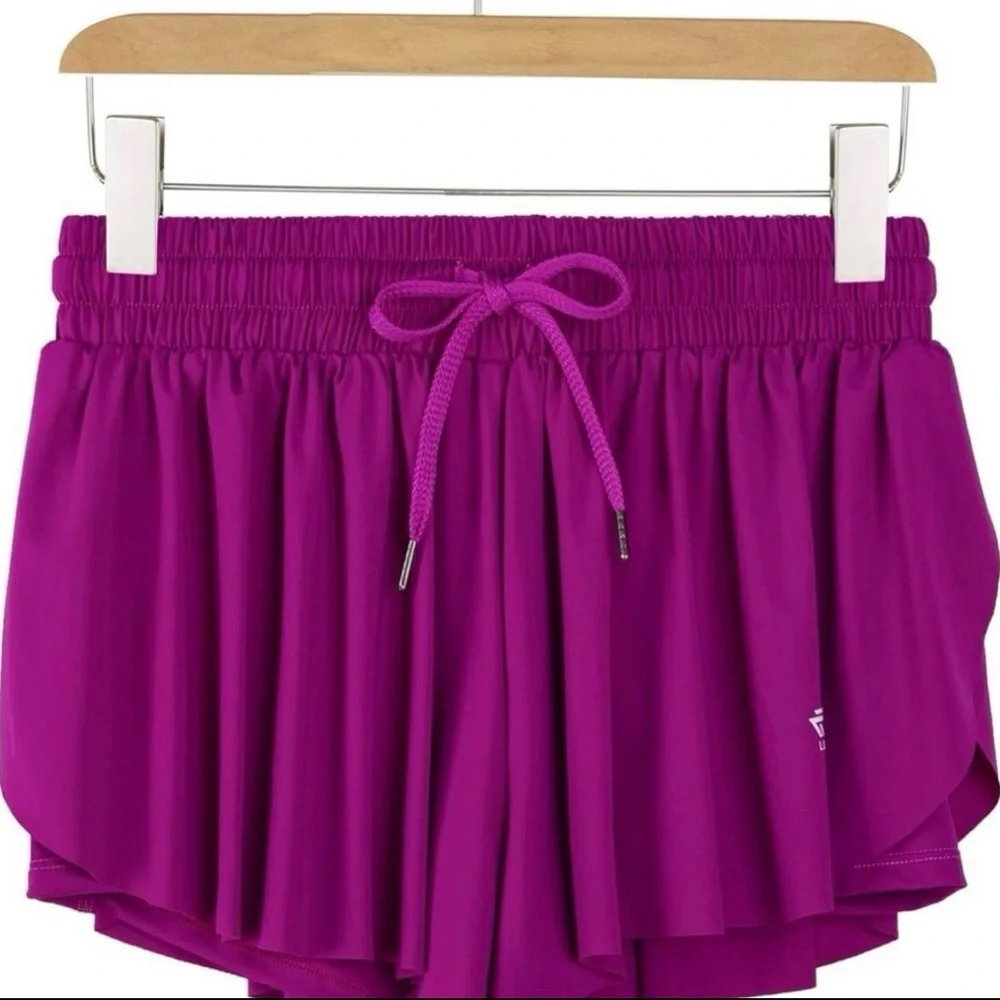 Luogongzi Women's Drawstring Active Skort - Magenta - Picture 2 of 5